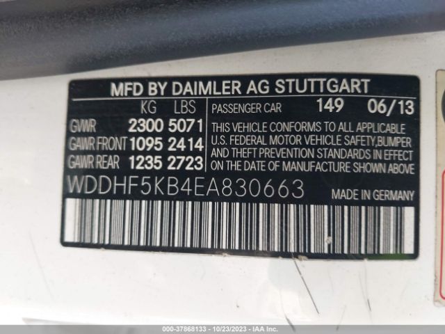 WDDHF5KB4EA830663 Mercedes-Benz E-class E 350