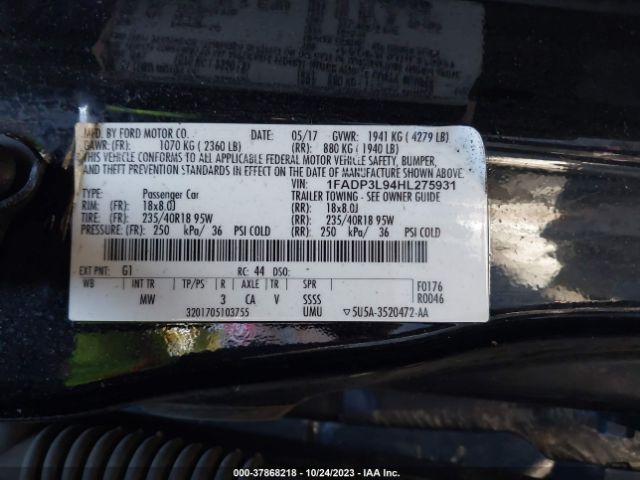1FADP3L94HL275931 Ford FOCUS ST