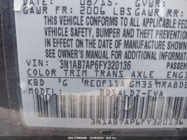 3N1AB7AP6FY320136 Nissan Sentra Sr/sl/s/sv/fe+ S
