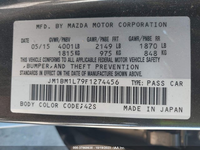 Mazda Mazda3 I Touring 2015 JM1BM1L79F1274456 Image 9