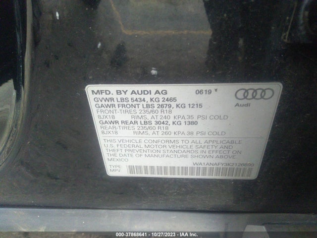 WA1ANAFY3K2126699 Audi Q5 PREMIUM