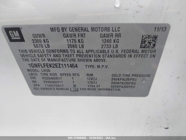 Chevrolet EQUINOX 1LT 2014 1GNFLFEK2EZ111464 Image 9