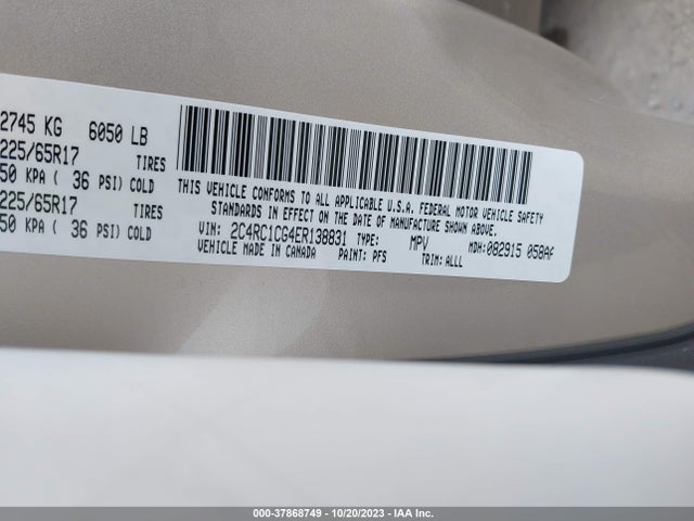 2C4RC1CG4ER138831 Chrysler Town & Country Touring-l