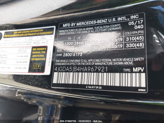 4JGDA5JB4HA967921 Mercedes-Benz GLE 350