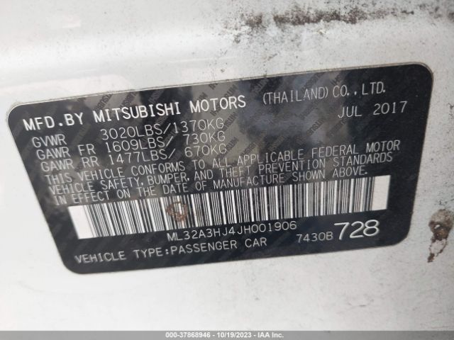 2018 MITSUBISHI MIRAGE ML32A3HJ4JH001906 Photo 8