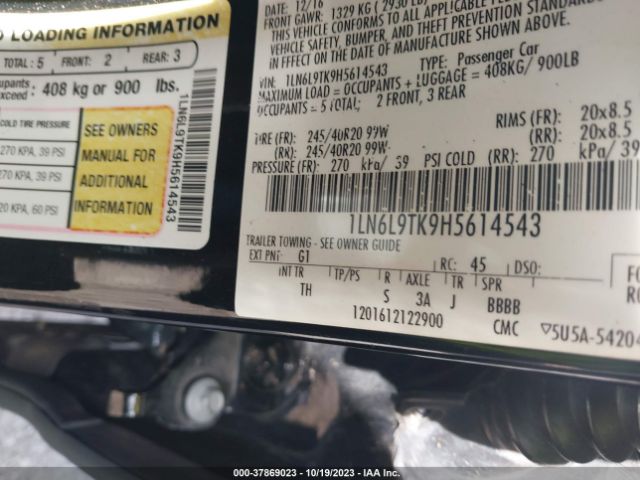 1LN6L9TK9H5614543 Lincoln Continental Select