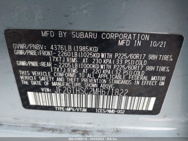 JF2GTHSC2MH671822 Subaru Crosstrek Sport
