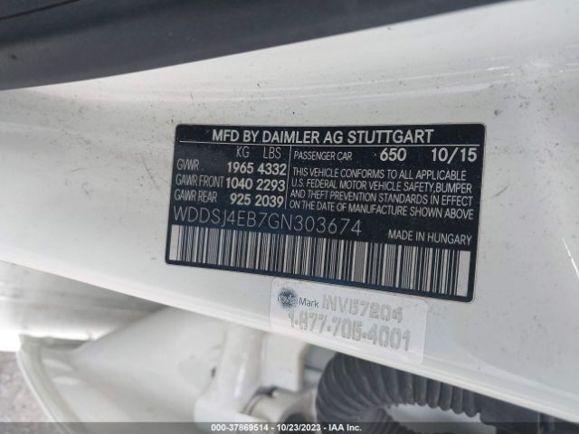WDDSJ4EB7GN303674 Mercedes-Benz Cla Cla 250