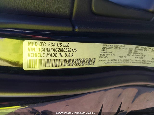 1C4RJFAG2MC590175 Jeep Grand Cherokee Laredo X
