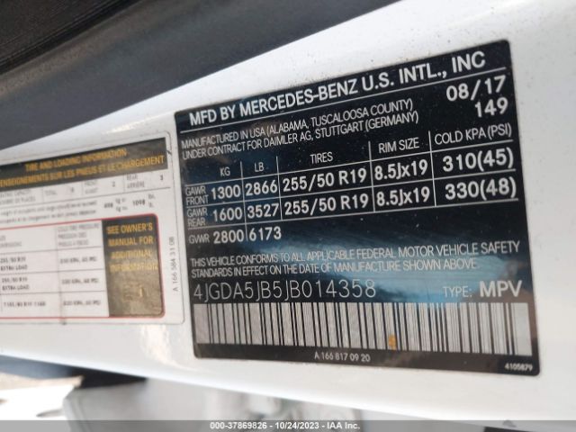 4JGDA5JB5JB014358 Mercedes-Benz Gle Gle 350