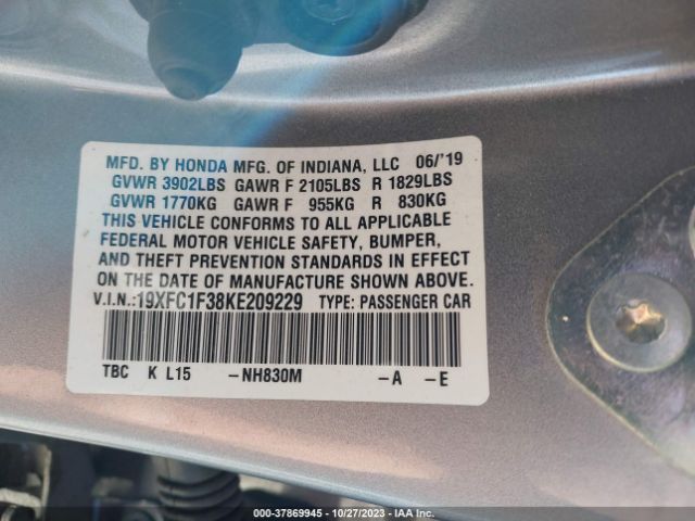 19XFC1F38KE209229 Honda CIVIC EX