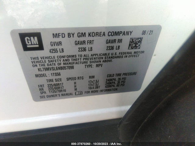Chevrolet Trailblazer Activ 2022 KL79MVSL6NB057098 Image 9
