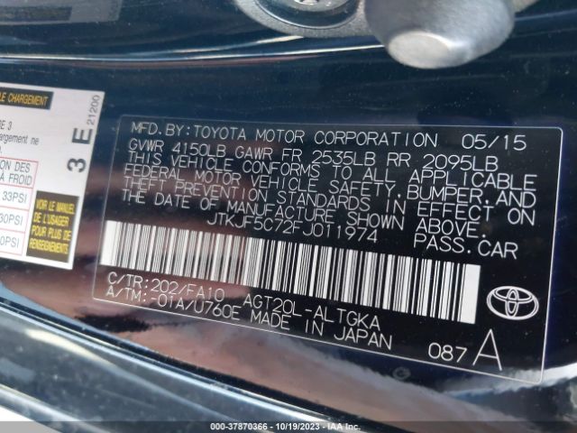 JTKJF5C72FJ011974 Scion TC