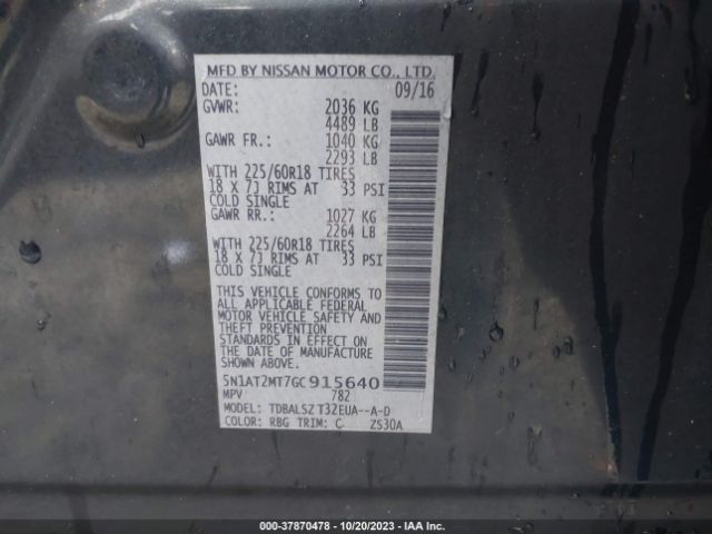 5N1AT2MT7GC915640 Nissan Rogue Sl