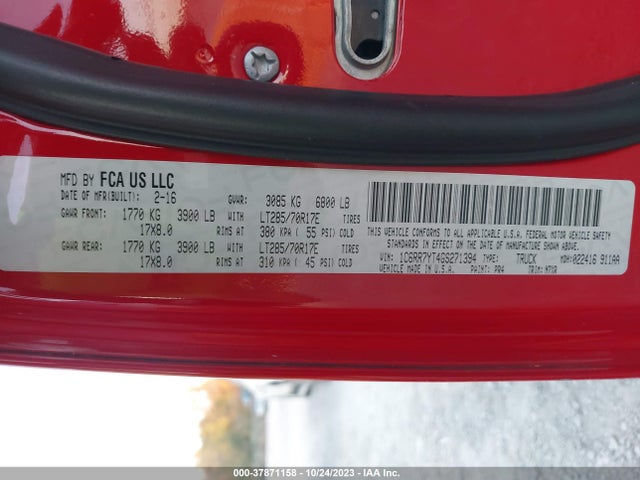 RAM 1500 Rebel 2016 1C6RR7YT4GS271394 Image 9