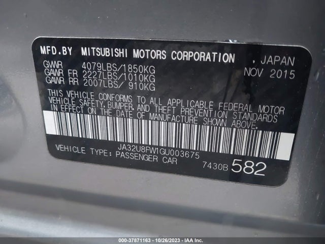JA32U8FW1GU003675 Mitsubishi LANCER GT