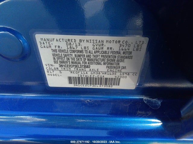 2014 NISSAN VERSA NOTE SV VIN: 3N1CE2CP3EL373582