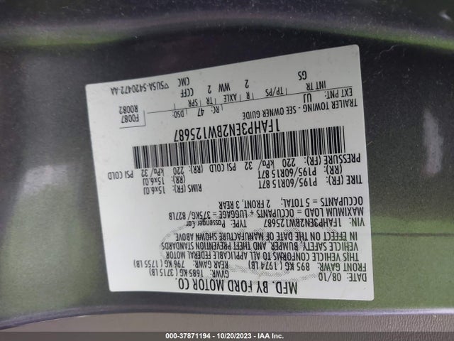 2011 FORD FOCUS S VIN: 1FAHP3EN2BW125687