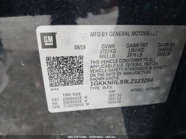 1GKKNRLS9LZ123294 GMC Acadia Fwd Sle