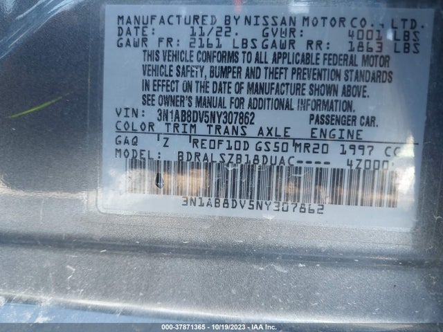 Nissan Sentra Sr Xtronic Cvt 2022 3N1AB8DV5NY307862 Image 9