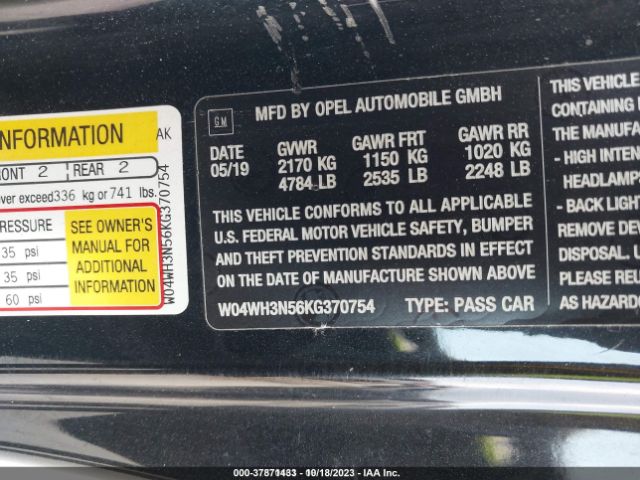 W04WH3N56KG370754 Buick Cascada Premium