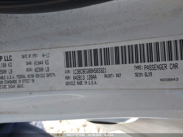 2011 CHRYSLER 200 S VIN: 1C3BC8EG8BN583321