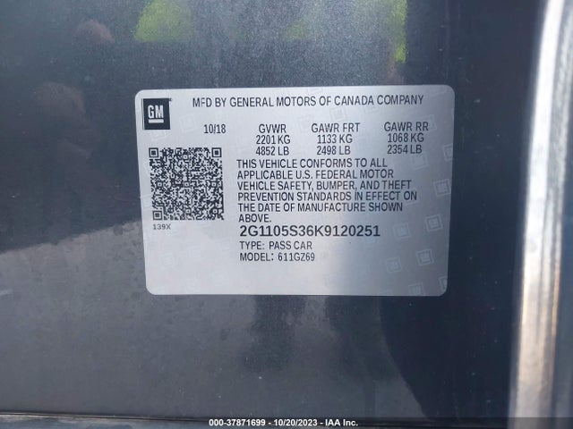 Chevrolet Impala Premier 2019 2G1105S36K9120251 Image 9