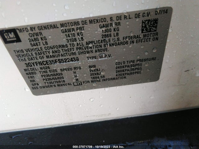 3GYFNCE35FS522439 Cadillac Srx Performance Collection