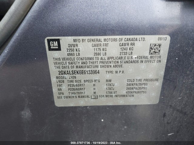 GMC Terrain Slt-1 2014 2GKALSEK6E6133964 Image 9