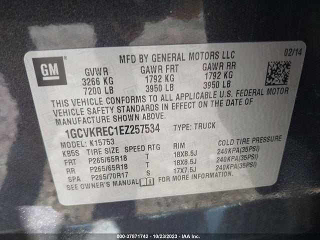 Chevrolet Silverado 1500 Lt 2014 1GCVKREC1EZ257534 Image 9