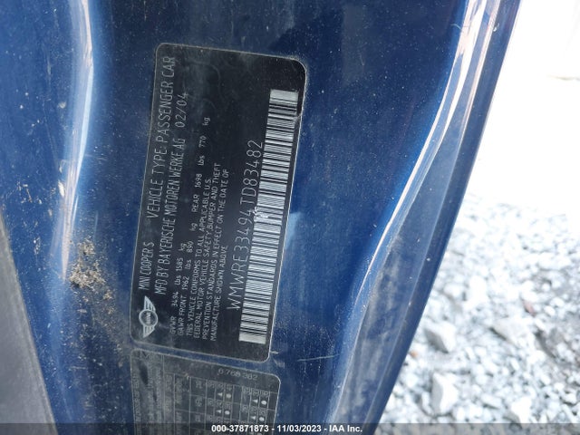 2004 MINI COOPER S WMWRE33494TD83482 Photo 8