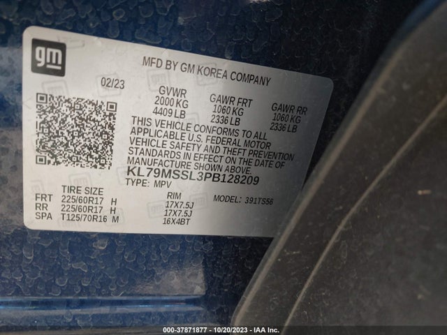 Chevrolet Trailblazer Awd Activ 2023 KL79MSSL3PB128209 Image 9