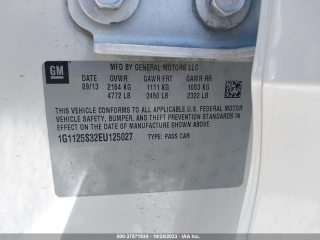 Chevrolet IMPALA LT 2014 1G1125S32EU125027 Image 9