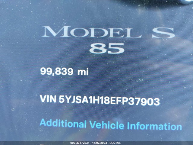 5YJSA1H18EFP37903 Tesla Model S 60 Kwh Battery/p85