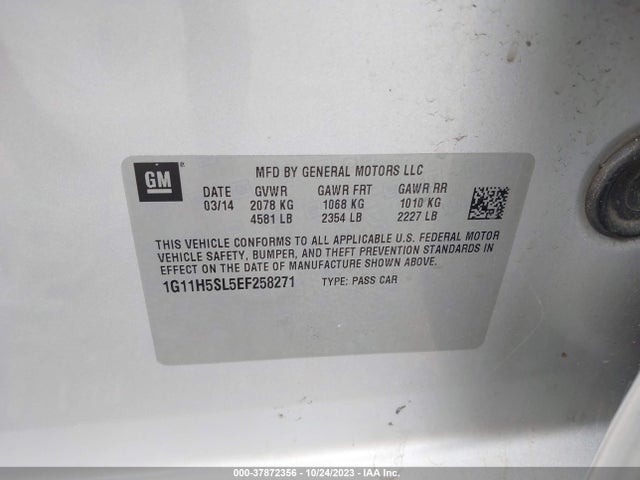 Chevrolet MALIBU LTZ 2014 1G11H5SL5EF258271 Image 9