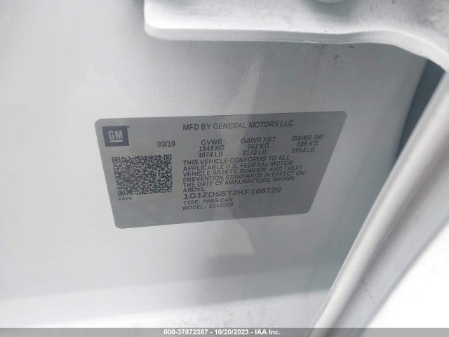 Chevrolet MALIBU LT 2019 1G1ZD5ST2KF186729 Image 9