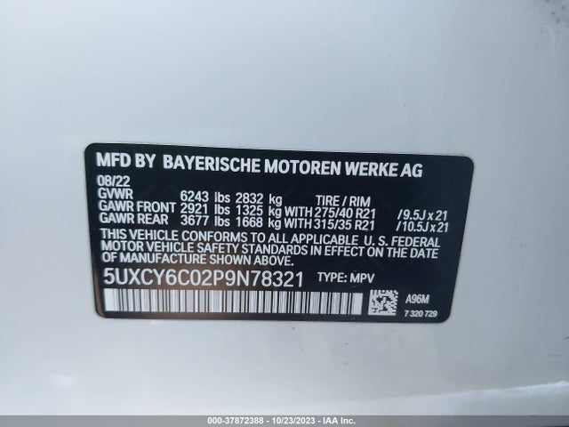 BMW X6 Xdrive40i 2023 аукцион фото