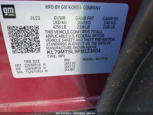 Chevrolet Trailblazer Rs 2023 KL79MTSL9PB123604 Image 9