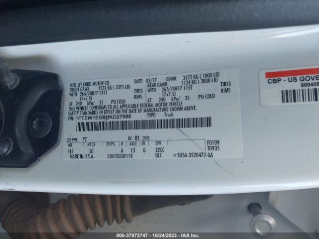 1FTEW1EG9HKD27688 Ford F-150 Xl/xlt/lariat