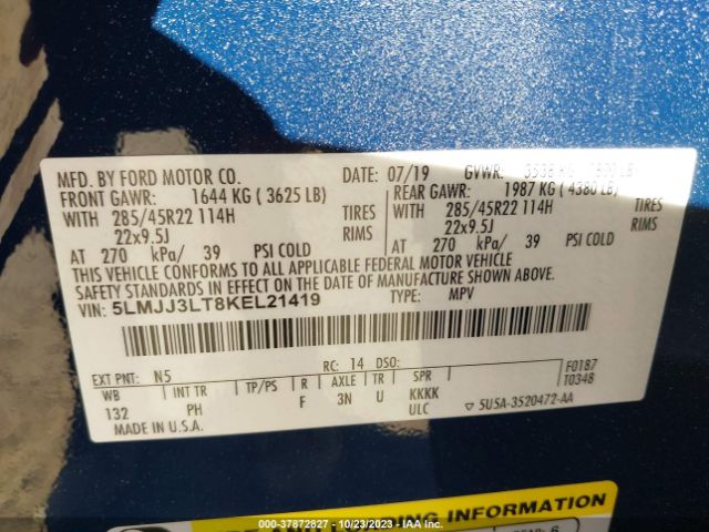 5LMJJ3LT8KEL21419 Lincoln Navigator L Reserve