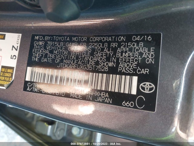 Toyota Prius Four 2016 JTDKARFUXG3517528 Image 9