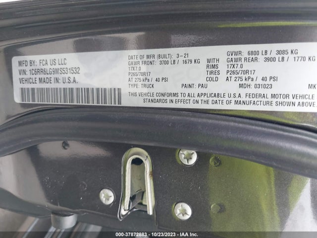 1C6RR6LG9MS531532 RAM 1500 Classic Slt