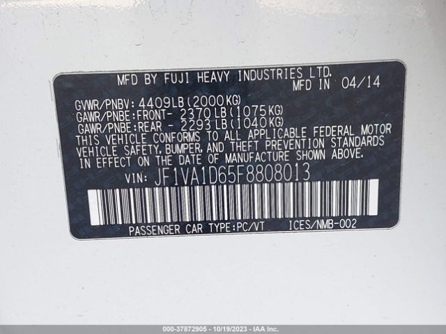 JF1VA1D65F8808013 Subaru Wrx Premium