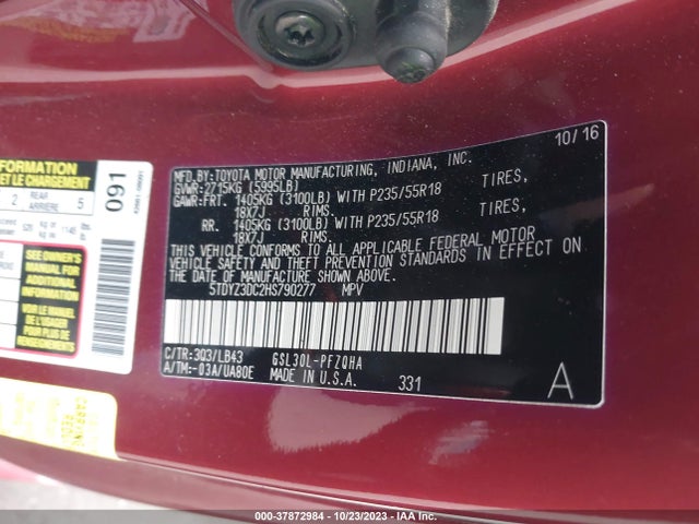 Toyota Sienna Xle Auto Access 2017 5TDYZ3DC2HS790277 Image 9