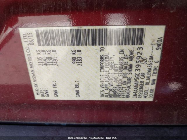 1N4AA6AP5GC395923 Nissan Maxima 3.5 Sl