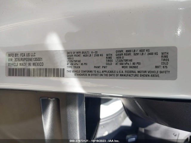 RAM Promaster Window Van 2022 3C6LRVPG5NE135001 Image 9