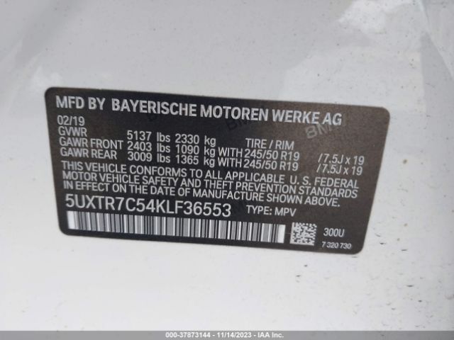 5UXTR7C54KLF36553 BMW X3 Sdrive30i