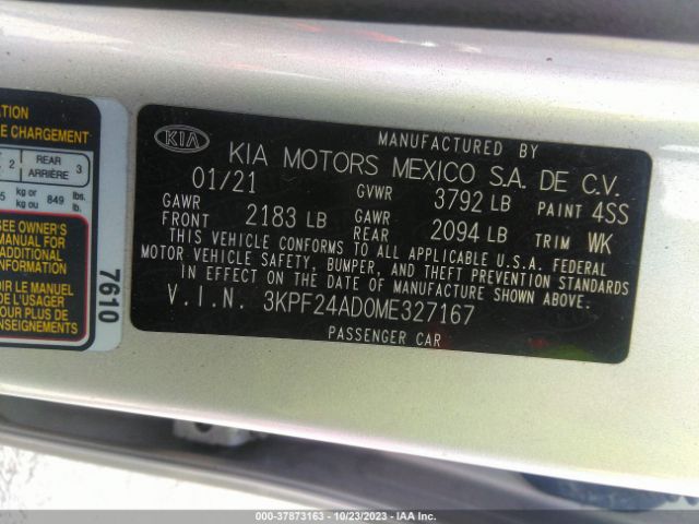 3KPF24AD0ME327167 KIA Forte Lxs