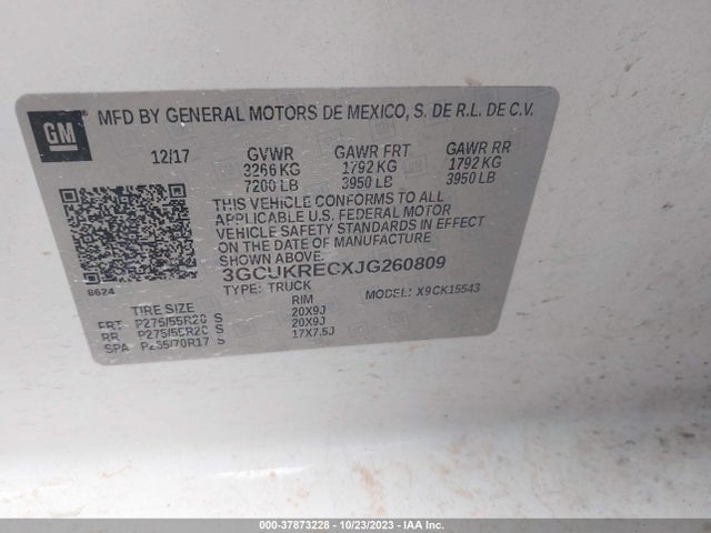 Chevrolet Silverado 1500 2lt 2018 3GCUKRECXJG260809 Image 9