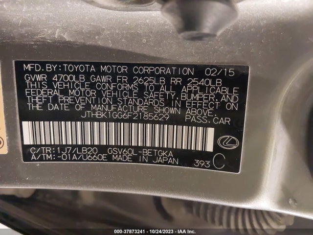 JTHBK1GG6F2185629 Lexus Es 350 Crafted Line